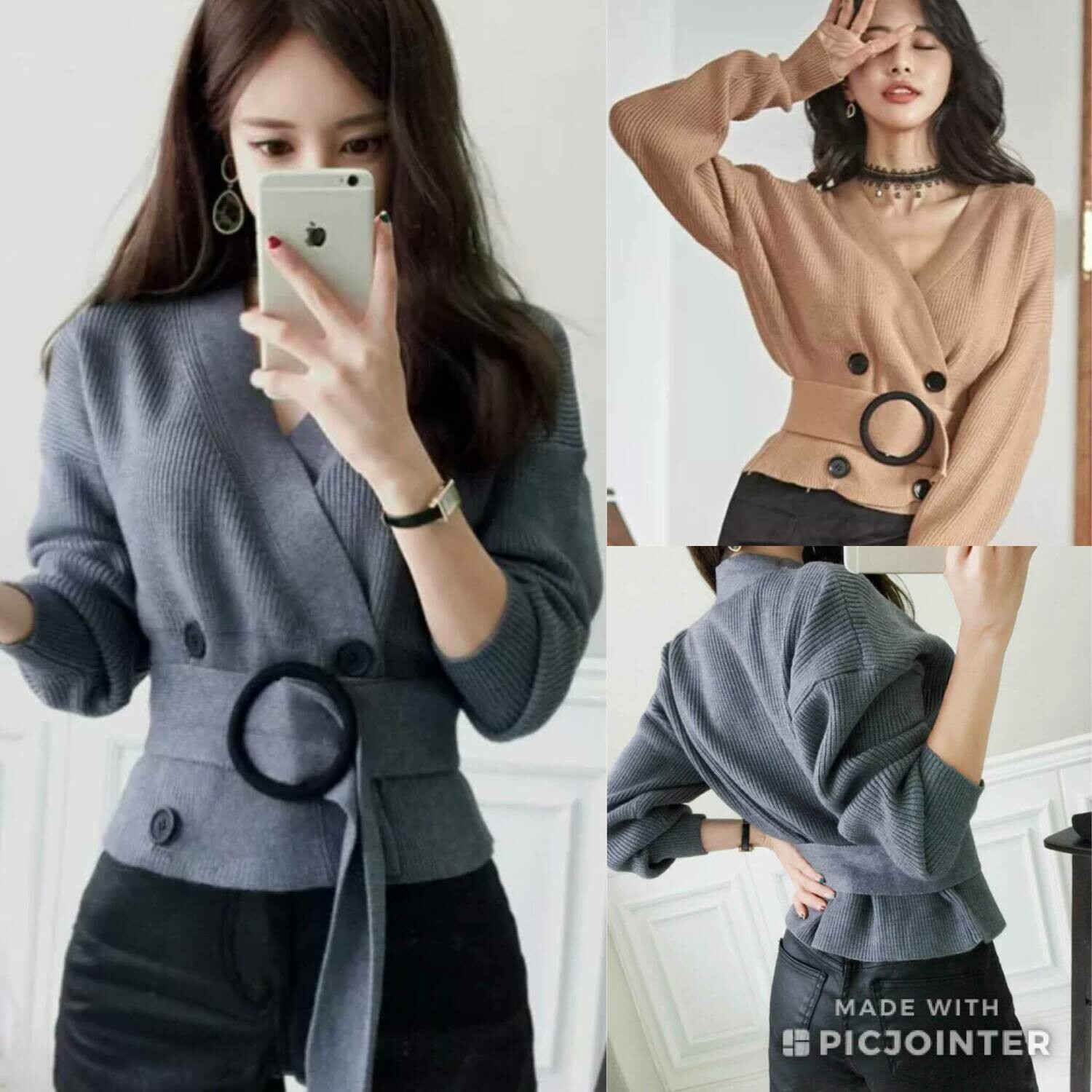 belted sweater
