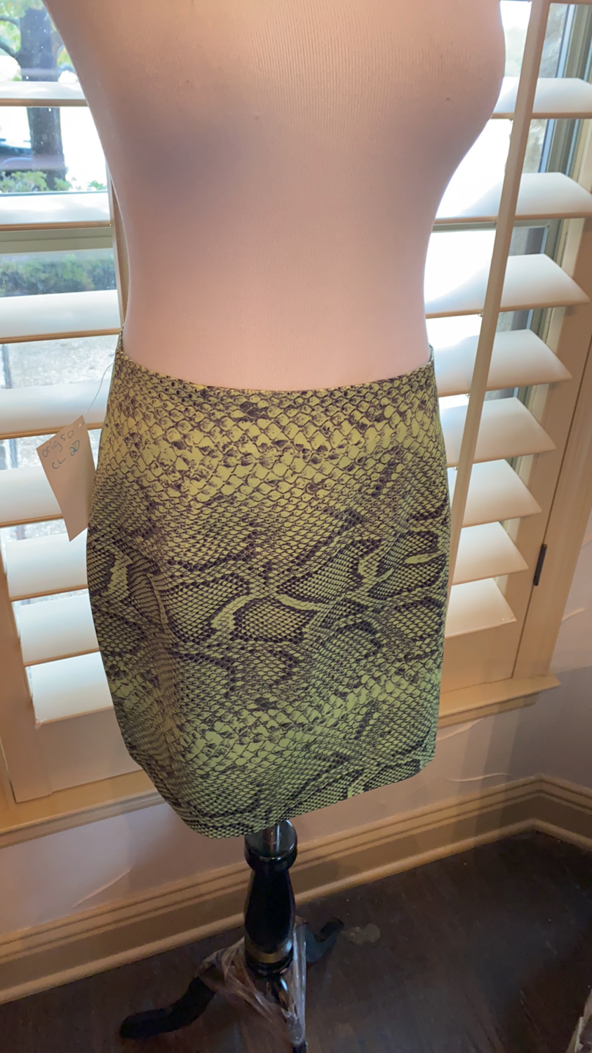 ONLY ONE green snakeskin skirt size medium
