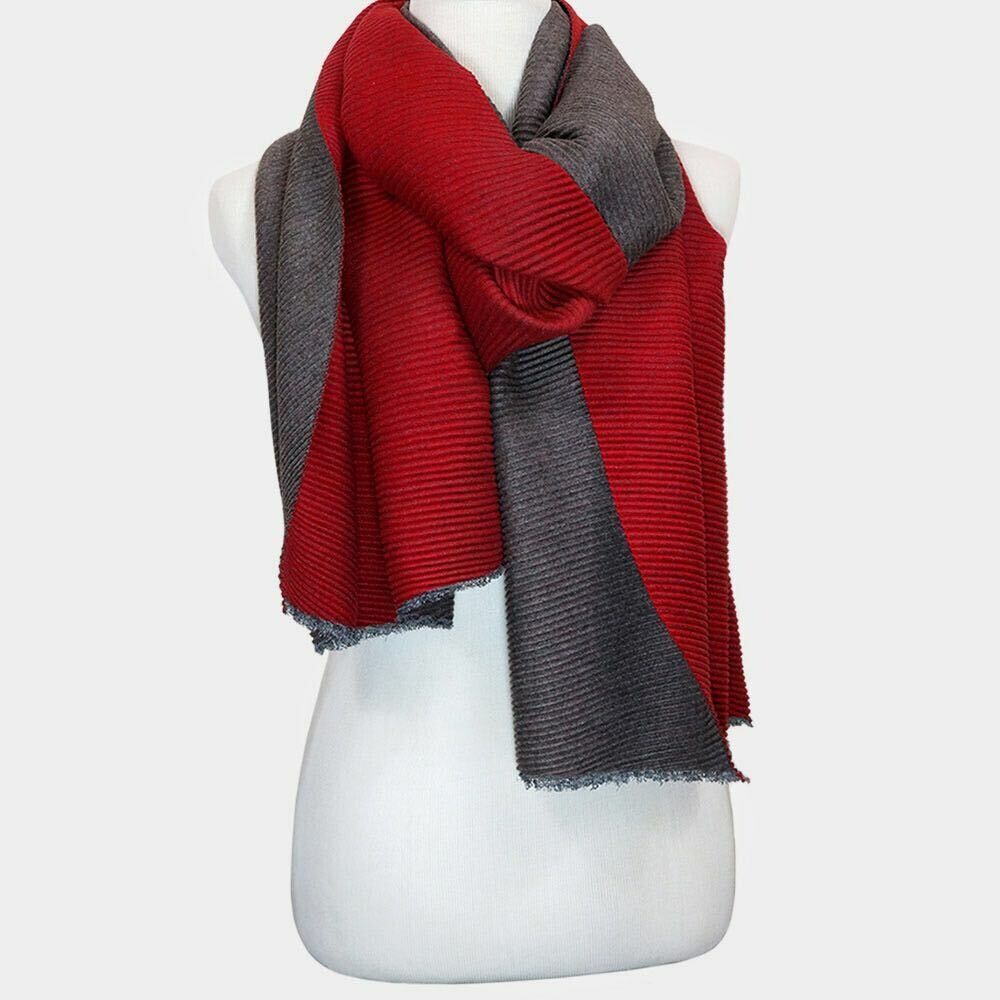 Red and grey scarf