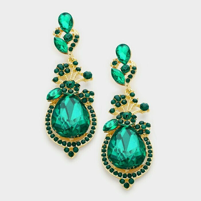 green and gold earring