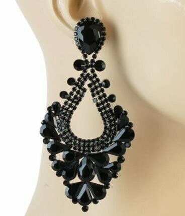 black pageant earring