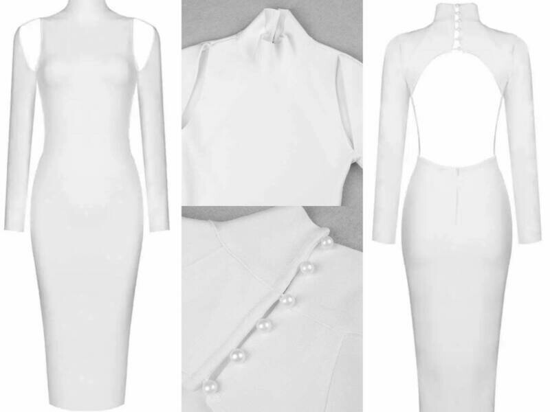 white bandage dress