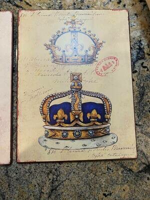 Tin crown wall sign Blue (2Left)