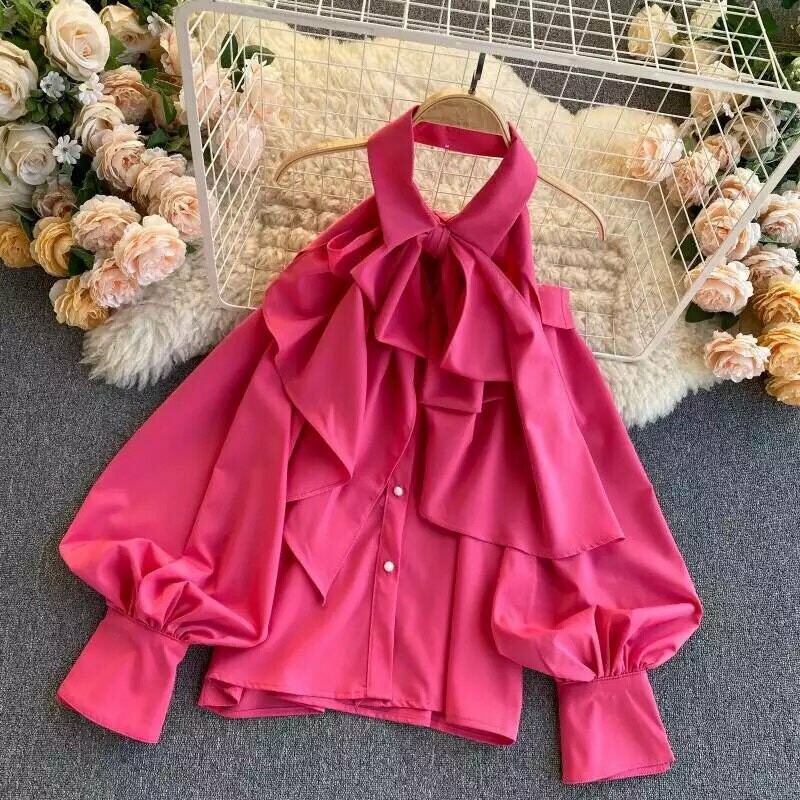 pink bow top one size