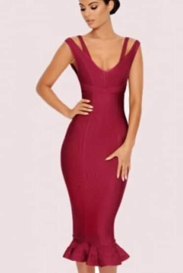 Maroon Bandage Dress