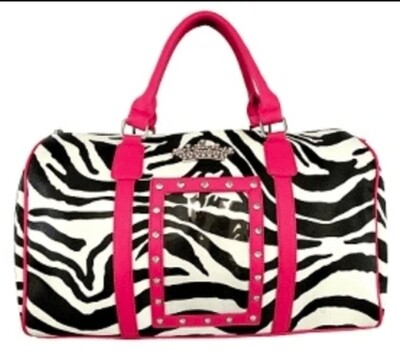 zebra crown tote