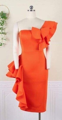 Orange scuba dress