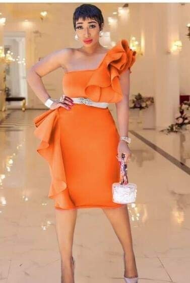 Orange scuba dress