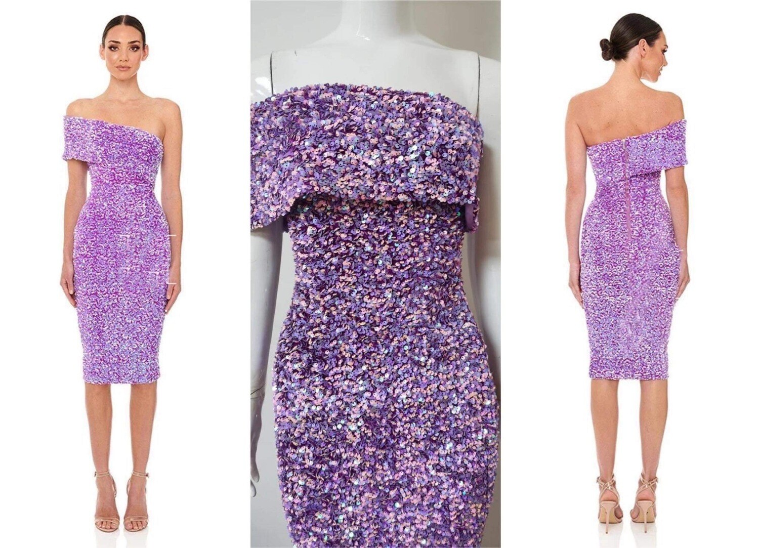 Sequin One Shoulder Dress