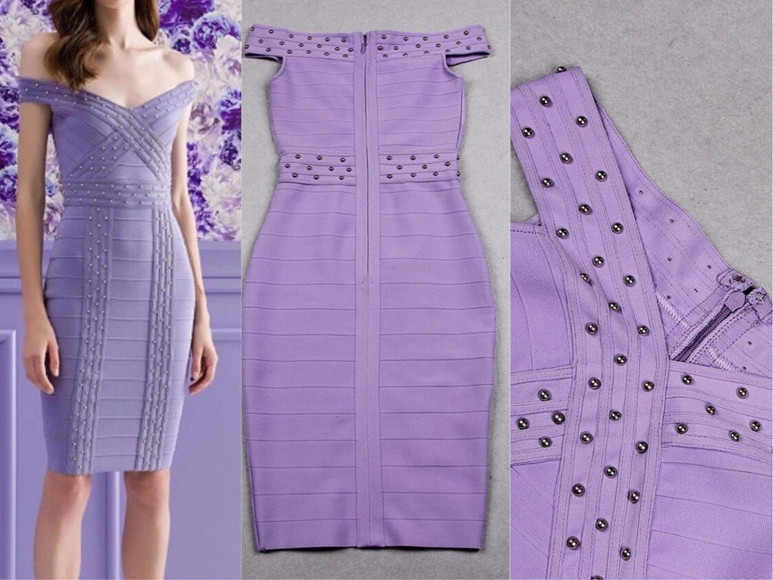 Lavender studded Bandage Dress