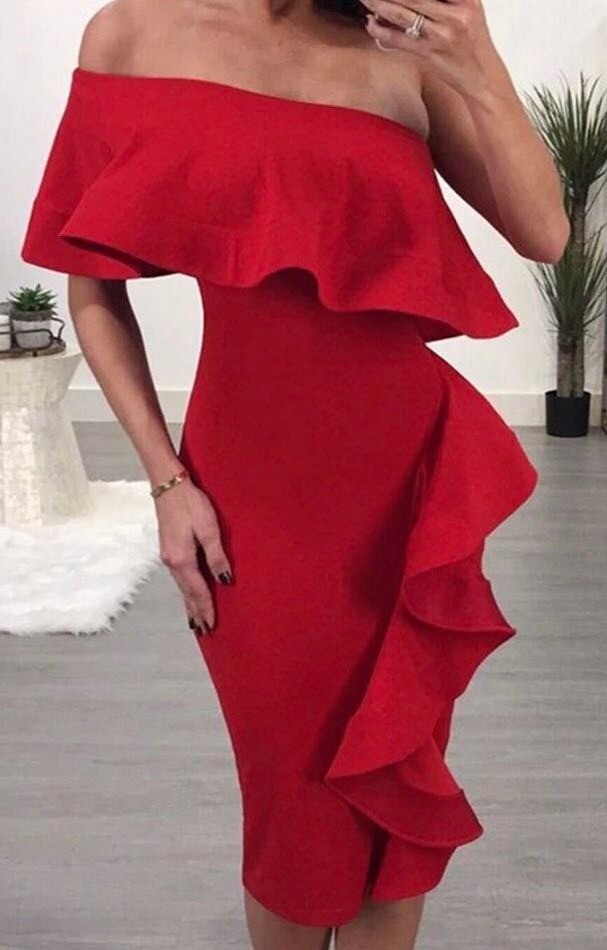 Red One Shoulder Dress