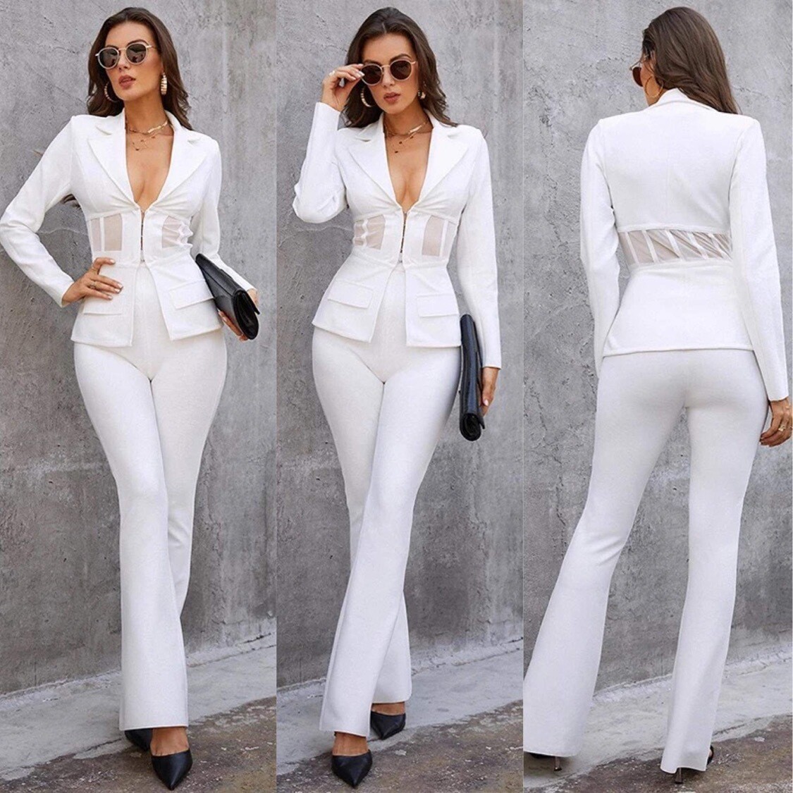 White two piece suit