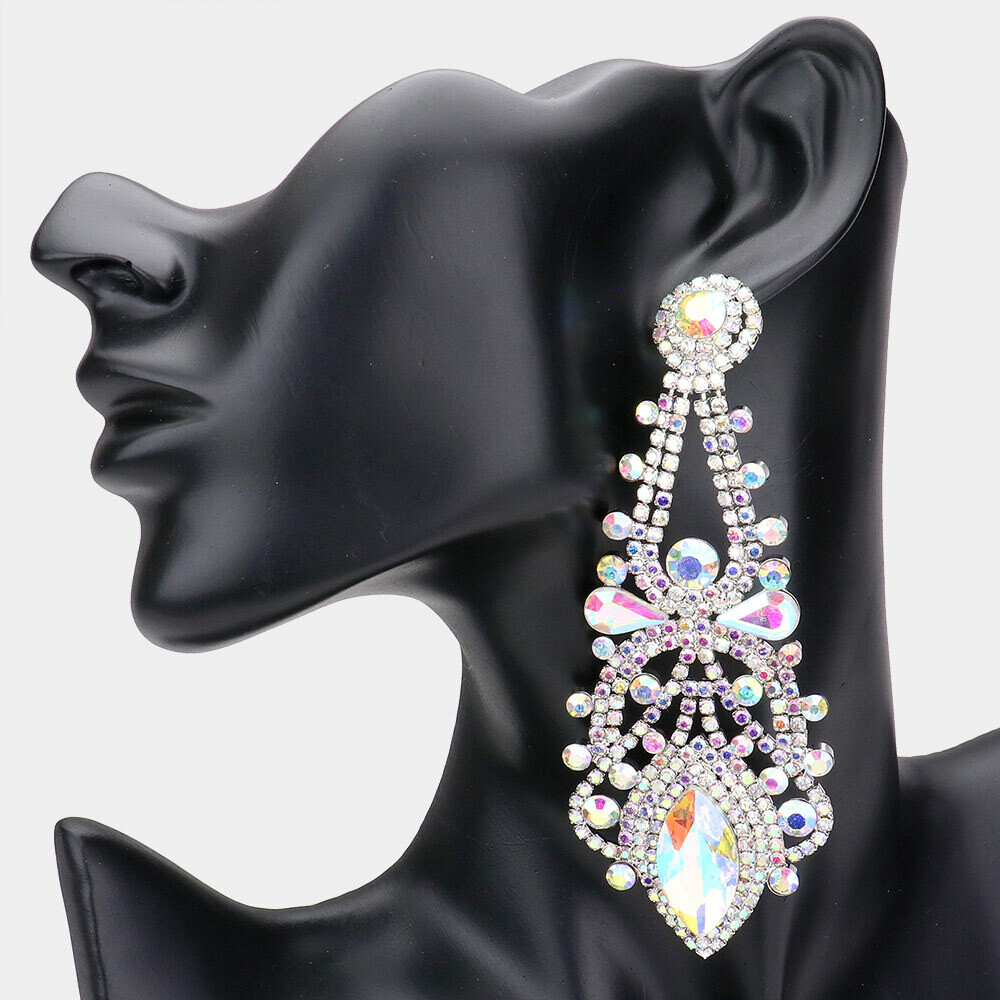 Oversized Marquise Stone Pageant Earring