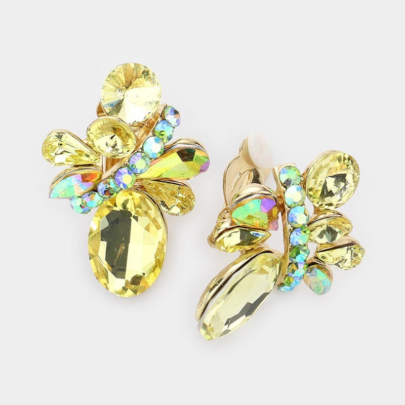 Cluster Stone Pageant earrings