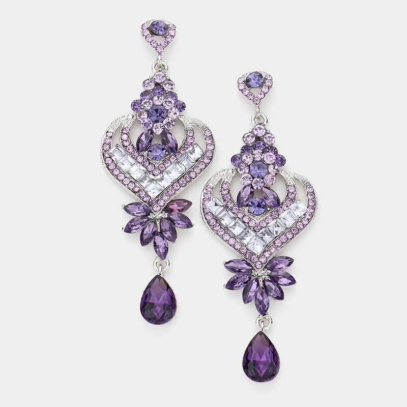Crystal Heart Pageant earrings