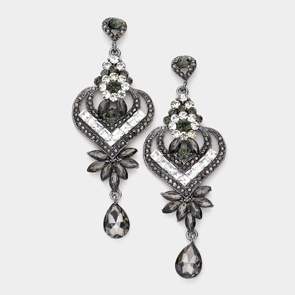 Crystal Heart Pageant earrings