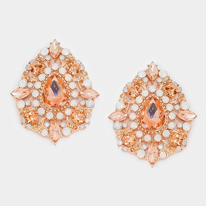 Crystal Teardrop Pageant earrings