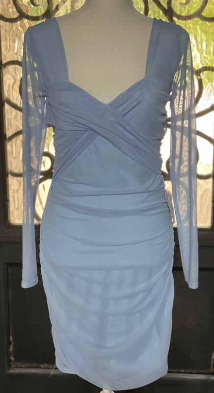 Baby Blue Stretch Mesh Dress