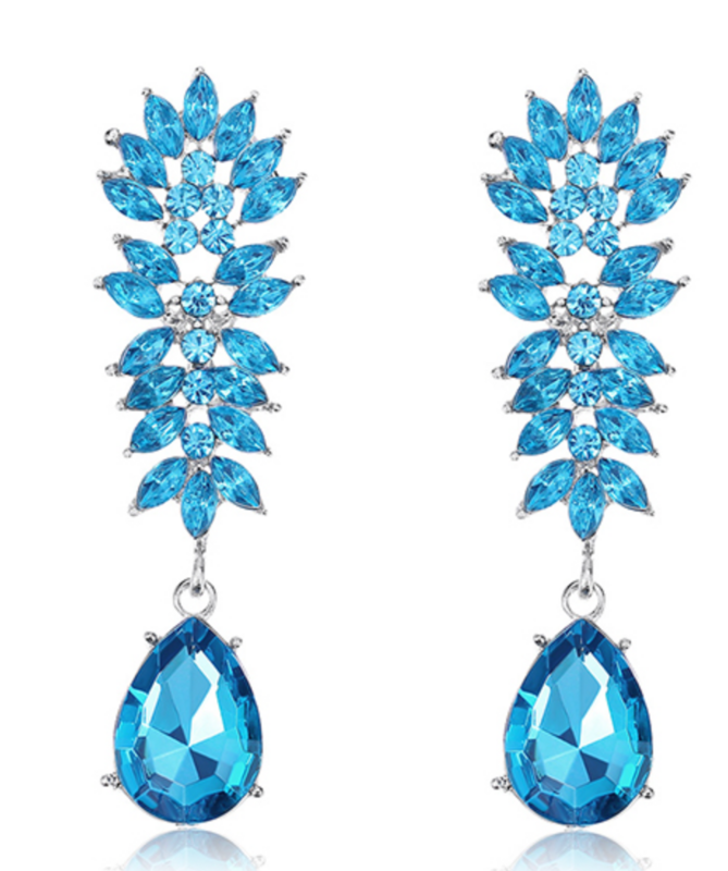 Leaves with drop  Pageant Earring