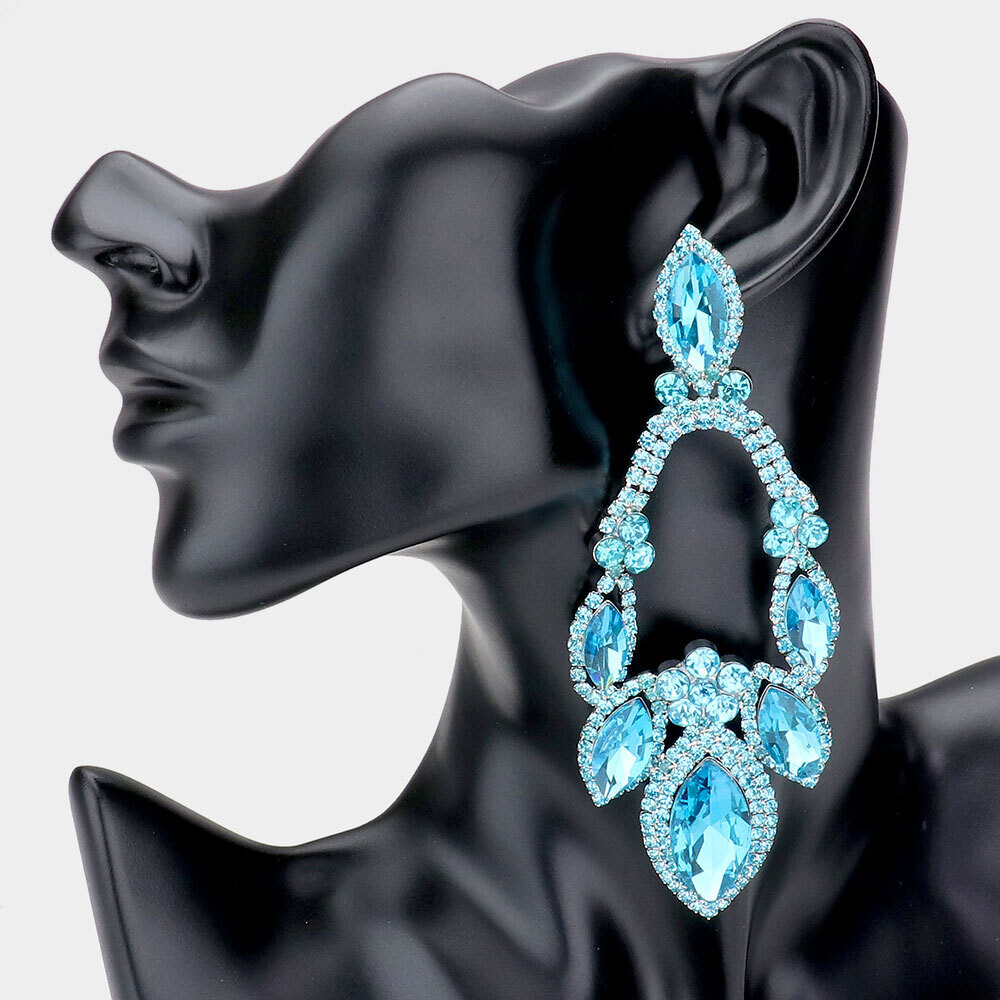 Oversized Marquise Stone Pageant earrings