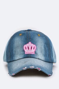 Denim Pink Crown Hat