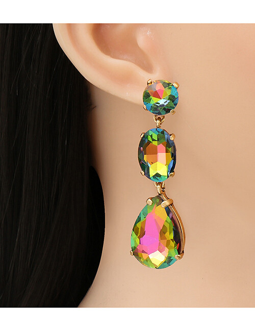 Round Three Drop Pageant earrings