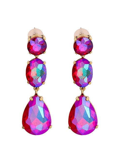 Round Three Drop Pageant earrings