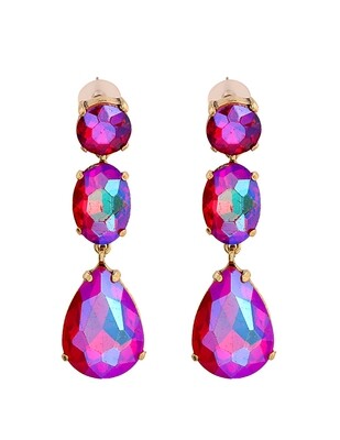 Round Three Drop Pageant earrings