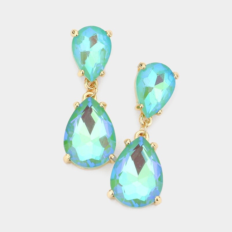 Smaller Double Tear Drop Pageant Earring
