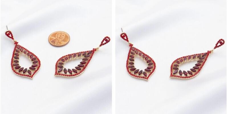 Red Drop Pageant Earring