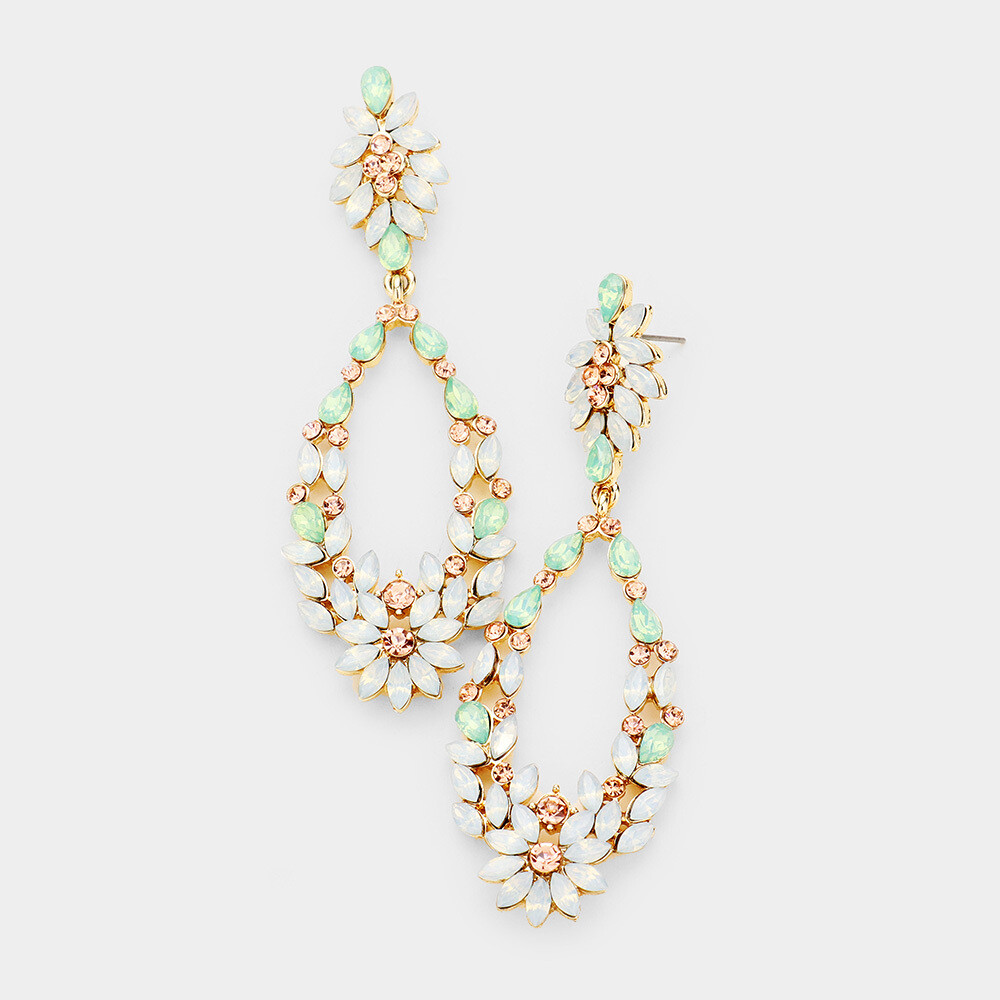 Floral Marquise Pageant Earrings