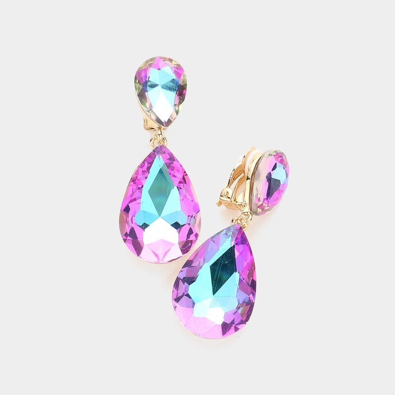 Double Teardrop Pageant Earring