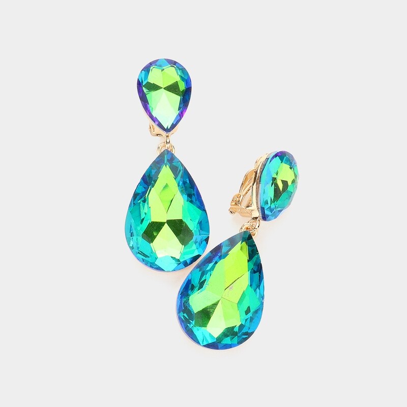 Double Teardrop Pageant Earring