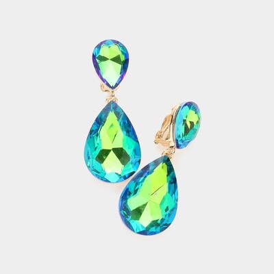 Double Teardrop Pageant Earring