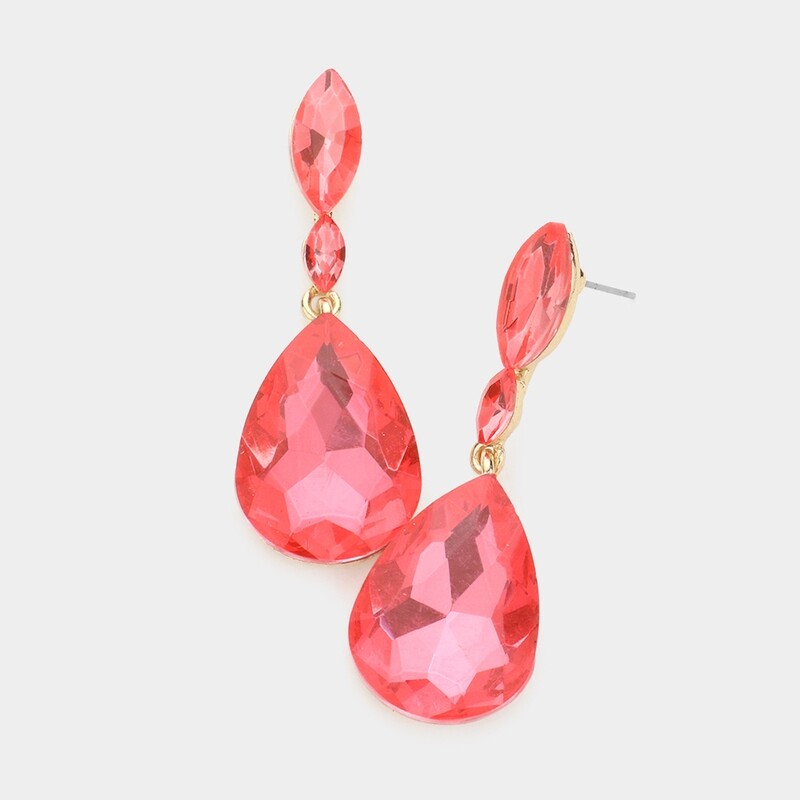 Double Marquise Teardrop Pageant Earring
