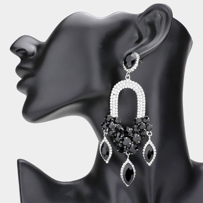 Triple Stone Pageant Earring