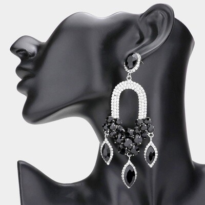 Triple Stone Pageant Earring