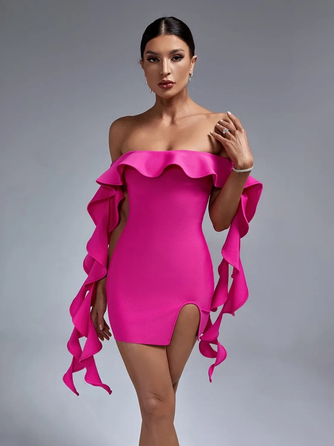Swirl Sleeve Bandage Dress