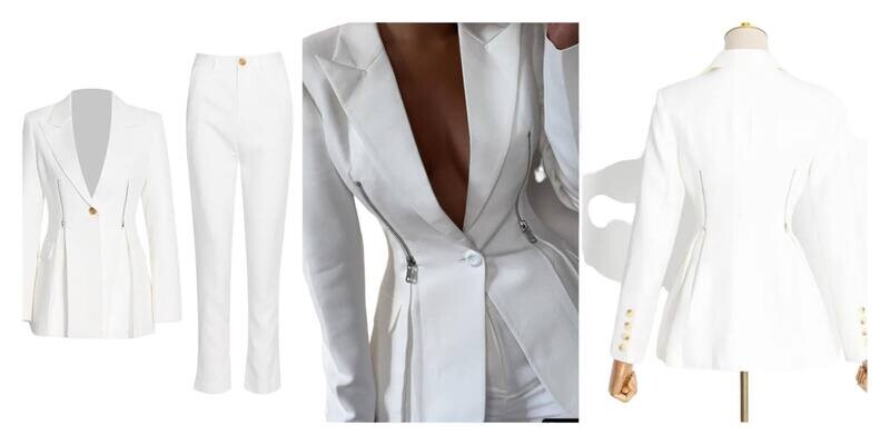 Two Piece Zipper Suit