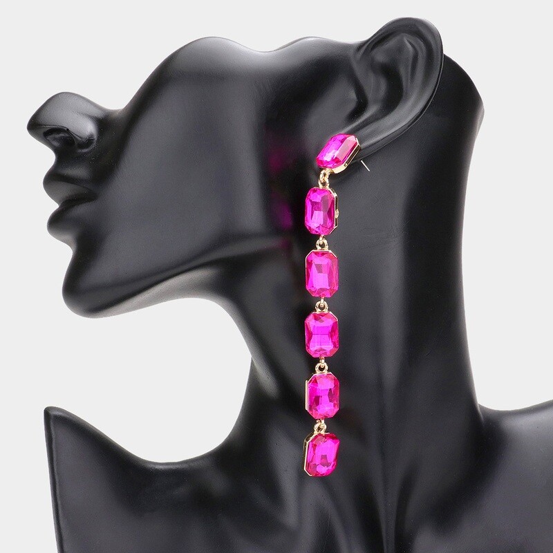 Stone Dangle Pageant Earring