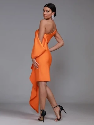 One shoulder Long Sleeve Bandage Dress