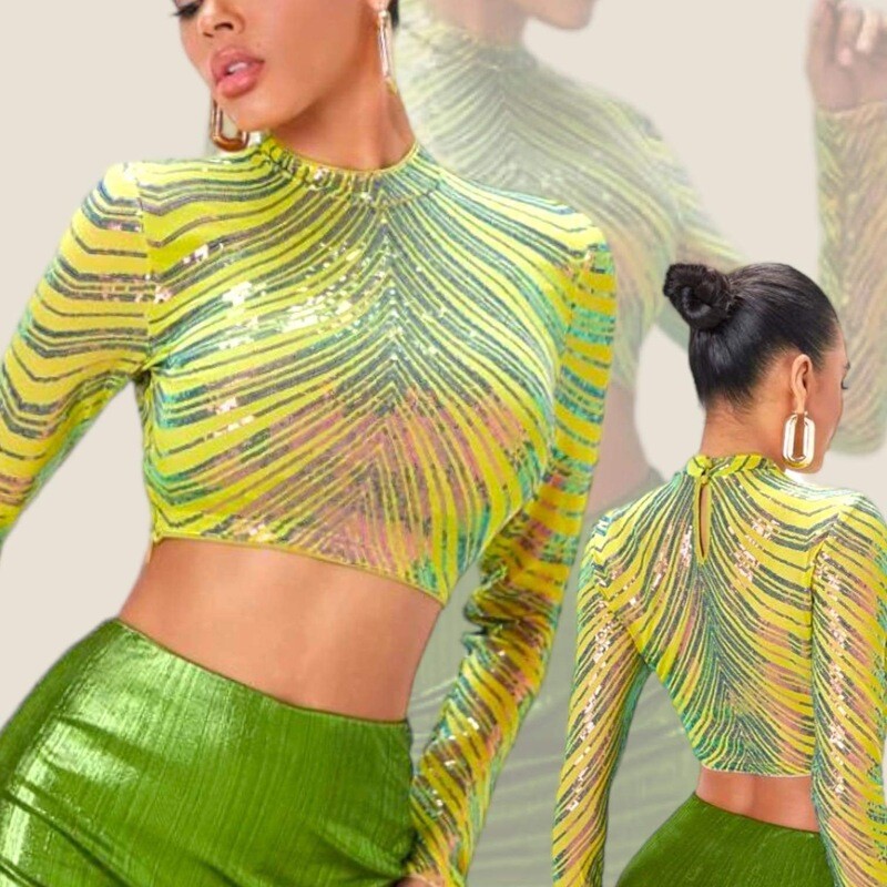 Green Sequin Top