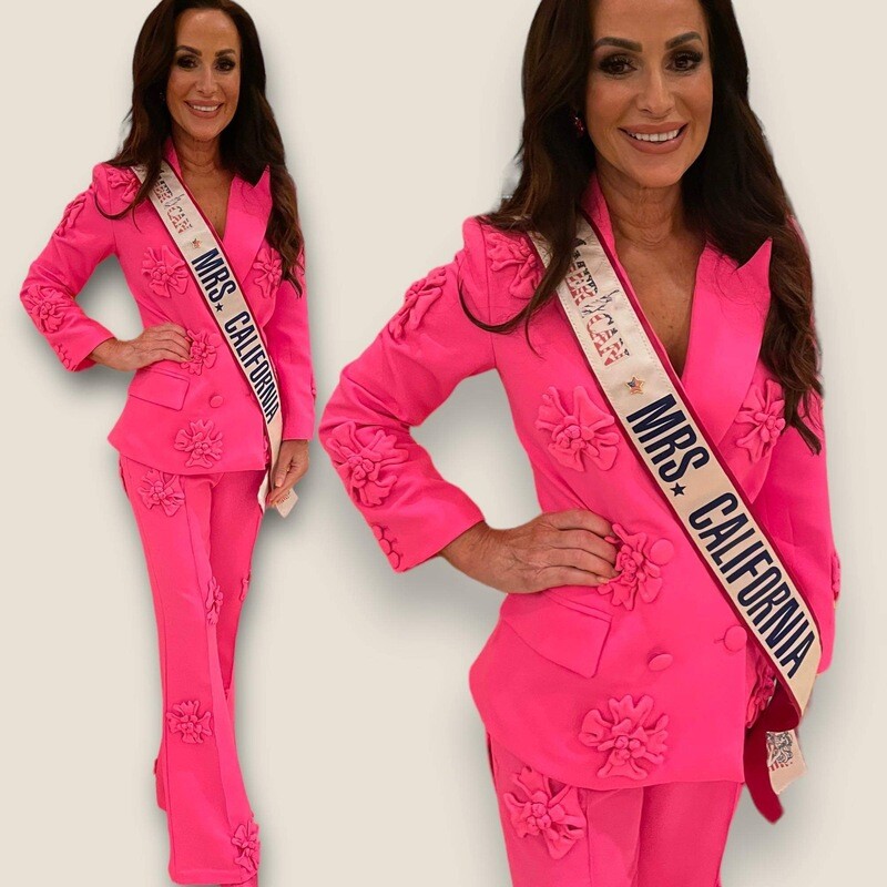 2 Piece Flower Suit Set
