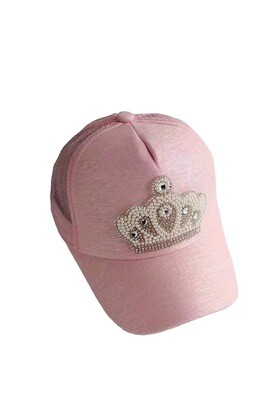Pink pearl and rhinestone Hat