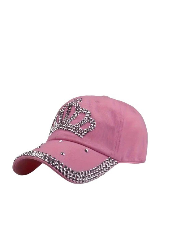 Rhinestone Trim Crown Hat