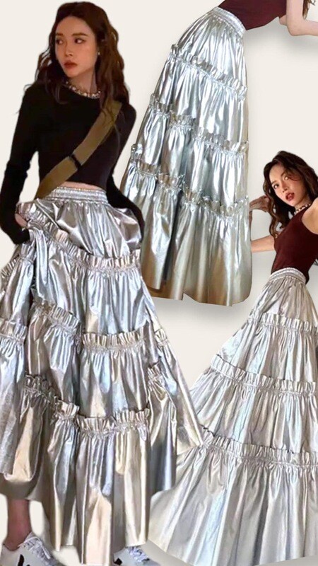 Silver Ruffle Skirt