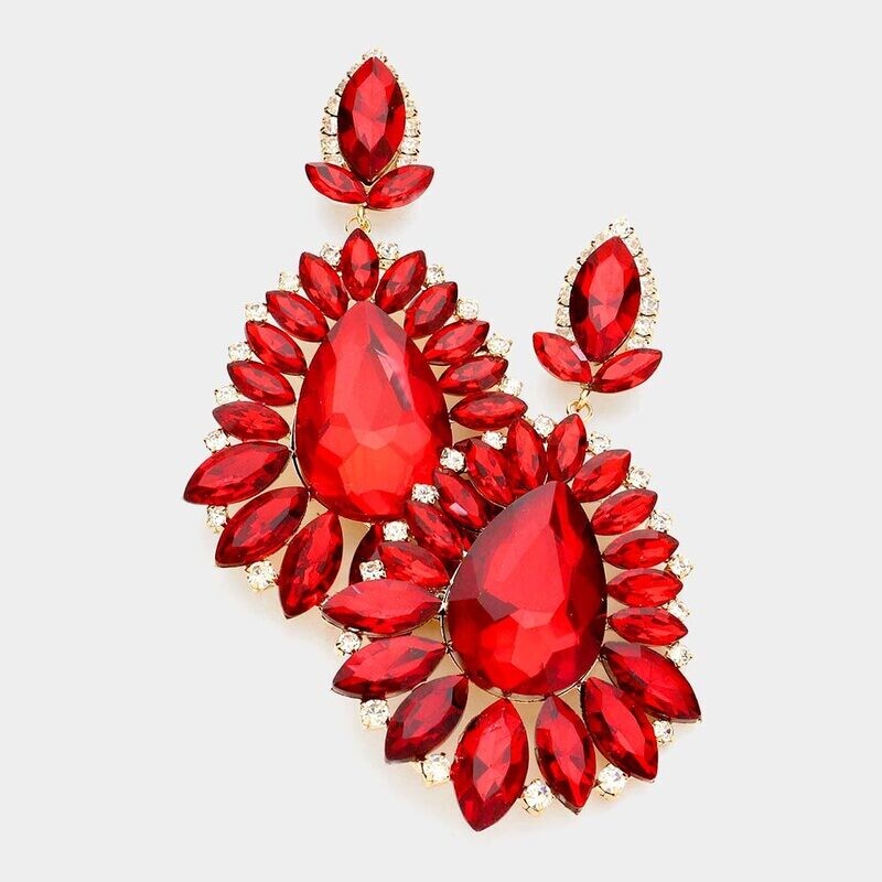 Big Marquise with Cluster earring