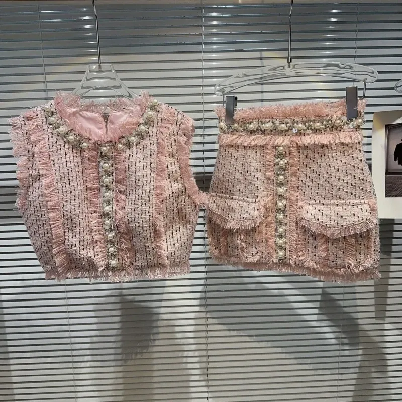 2 piece Tweed and Pearl Dress