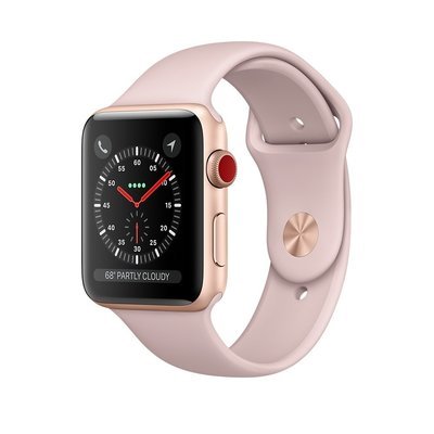 Apple Watch Series 3 GPS + Cellular 42mm Gold Aluminum Case with Pink Sand Sport Band (MQK32) + Hotel