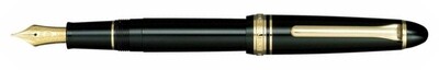 Sailor 1911 Black Fountain Pen, Gold Trim 14K Medium Nib